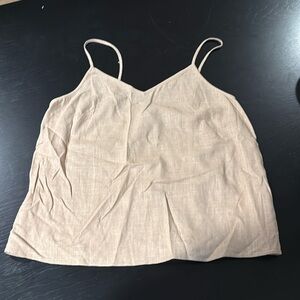 Express women’s linen top beige size small